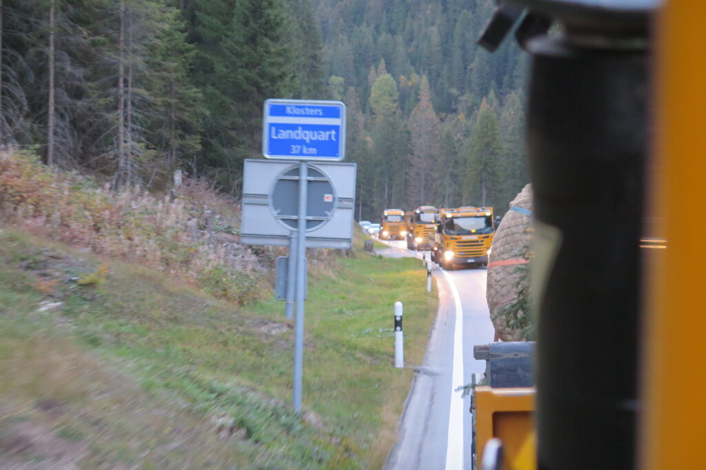 Kündig Baumschulen AG, Baumtransport nach Davos